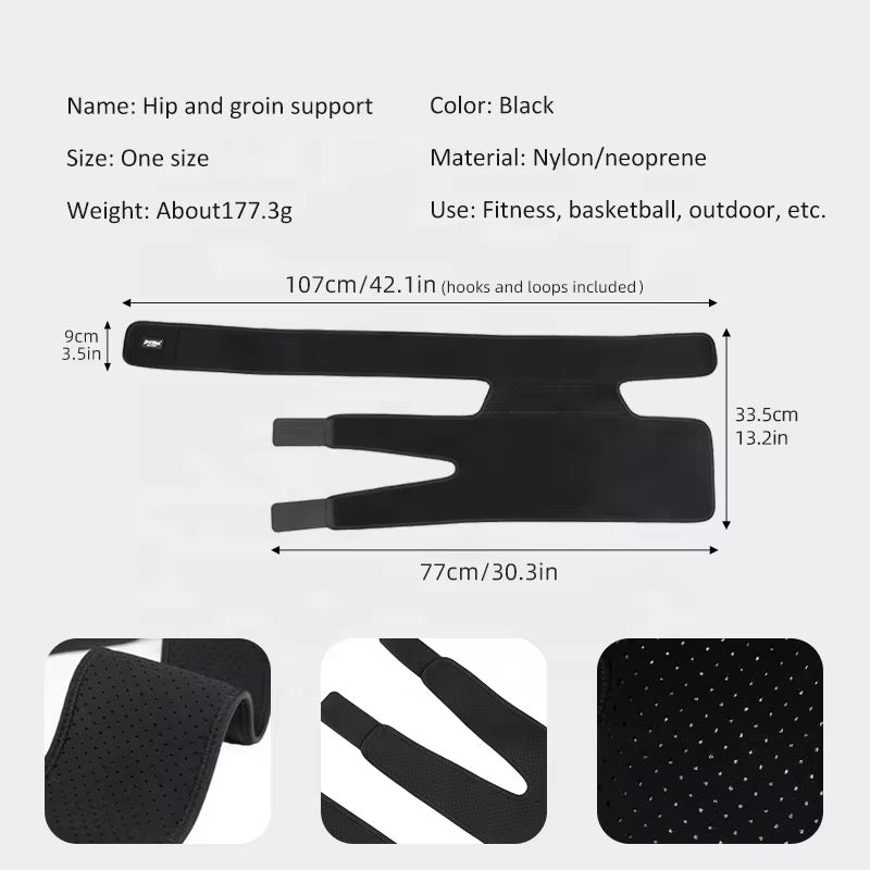 Attelle de Hanche et de l’Aine Ajustable à Compression – Soutien et Soulagement Articulaire